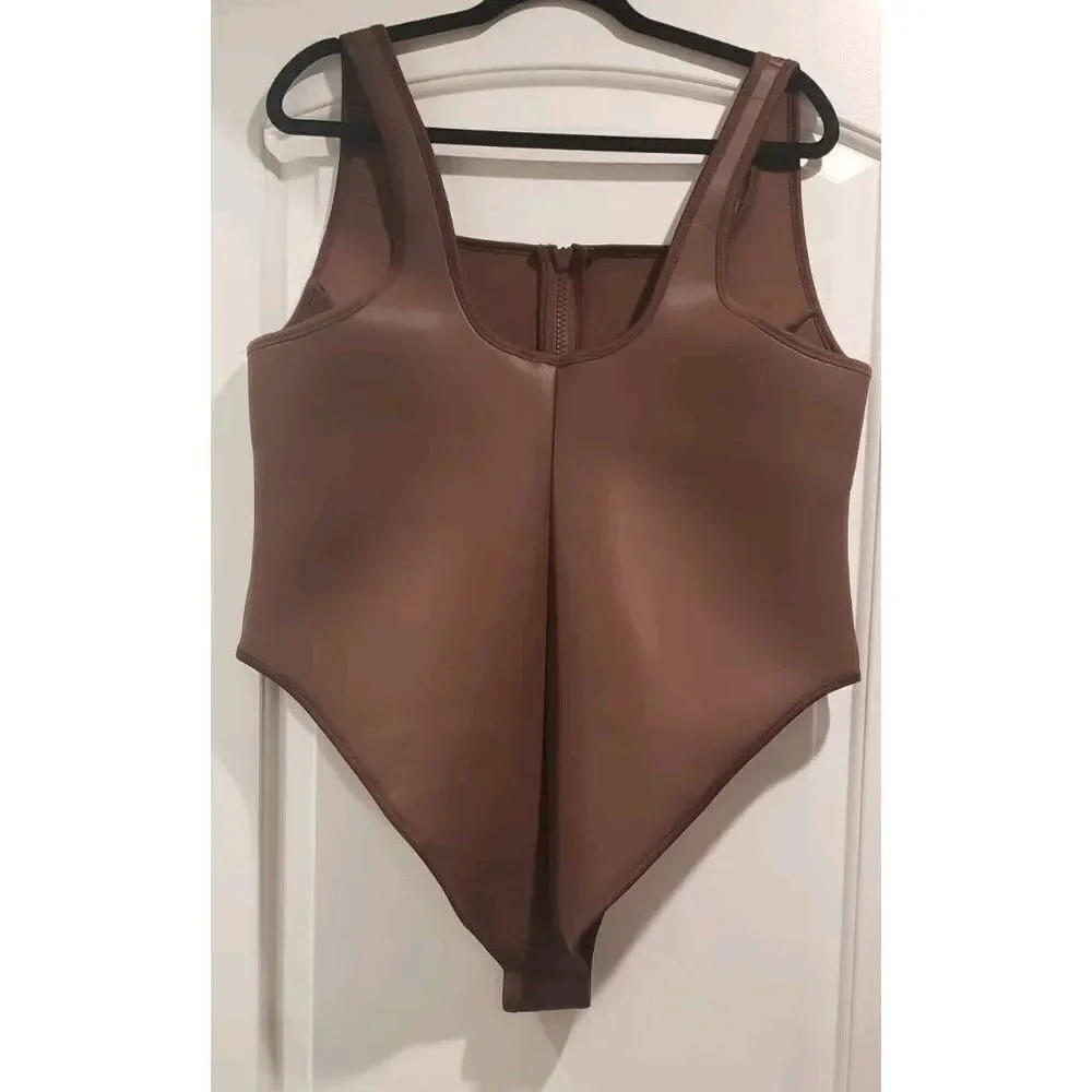 Skims RUBBERIZED SCUBA‎ SWIM SCOOP NECK ONE PIECE Swimsuit Size 3X - NWT